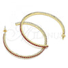 Oro Laminado Stud Earring, Gold Filled Style with Garnet Crystal, Polished, Golden Finish, 02.122.0118.1.55