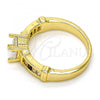 Oro Laminado Multi Stone Ring, Gold Filled Style with White and White Cubic Zirconia, Polished, Golden Finish, 01.99.0048.08 (Size 8)