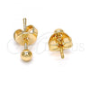 Oro Laminado Stud Earring, Gold Filled Style Ball Design, Polished, Golden Finish, 5.128.007