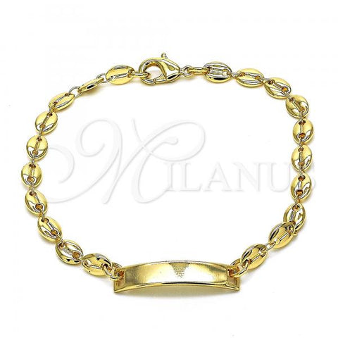 Oro Laminado Fancy Bracelet, Gold Filled Style Polished, Golden Finish, 03.326.0003.08