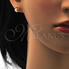 Oro Laminado Stud Earring, Gold Filled Style Ball Design, Polished, Golden Finish, 5.128.012