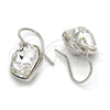 Rhodium Plated Dangle Earring, Heart Design, with Crystal Swarovski Crystals, Polished, Rhodium Finish, 02.239.0003.8