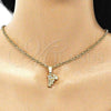 Oro Laminado Religious Pendant, Gold Filled Style Angel Design, Diamond Cutting Finish, Golden Finish, 5.182.034