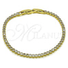 Oro Laminado Tennis Bracelet, Gold Filled Style with White Cubic Zirconia, Polished, Golden Finish, 03.213.0342.07