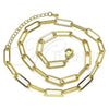 Oro Laminado Basic Necklace, Gold Filled Style Paperclip Design, Polished, Golden Finish, 04.63.1394.16