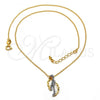 Oro Laminado Pendant Necklace, Gold Filled Style Matte Finish, Two Tone, 04.09.0050.48