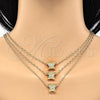 Oro Laminado Pendant Necklace, Gold Filled Style Butterfly Design, Polished, Golden Finish, 04.179.0011.16