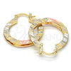 Oro Laminado Small Hoop, Gold Filled Style Diamond Cutting Finish, Tricolor, 02.170.0199.25