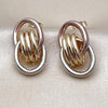 Oro Laminado Stud Earring, Gold Filled Style Hollow Design, Polished, Tricolor, 02.196.0152.1