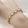 Oro Laminado Tennis Bracelet, Gold Filled Style with White Cubic Zirconia, Polished, Golden Finish, 03.424.0004.07