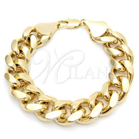 Oro Laminado Basic Bracelet, Gold Filled Style Chunky Design, Polished, Golden Finish, 03.419.0010.09