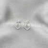 Sterling Silver Stud Earring, Heart Design, Polished, Silver Finish, 02.406.0023