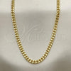 Oro Laminado Basic Necklace, Gold Filled Style Miami Cuban Design, Polished, Golden Finish, 04.213.0169.20