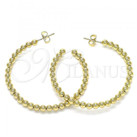 Oro Laminado Stud Earring, Gold Filled Style Ball Design, Polished, Golden Finish, 02.385.0001.50