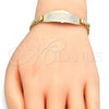 Oro Laminado ID Bracelet, Gold Filled Style Dolphin Design, Polished, Tricolor, 03.63.1918.1.08