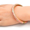 Oro Laminado Individual Bangle, Gold Filled Style Star and Moon Design, Orange Enamel Finish, Golden Finish, 07.246.0005.1.05 (07 MM Thickness, Size 5 - 2.50 Diameter)