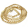 Gold Tone Basic Necklace, Curb Design, Polished, Golden Finish, 04.242.0027.24GT