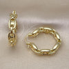 Oro Laminado Medium Hoop, Gold Filled Style Puff Mariner Design, Polished, Golden Finish, 02.213.0678.30