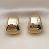 Oro Laminado Stud Earring, Gold Filled Style Hollow Design, Polished, Golden Finish, 02.195.0344