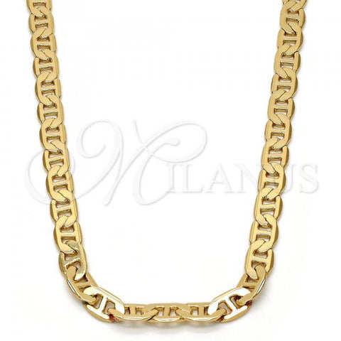 Gold Tone Basic Necklace, Mariner Design, Polished, Golden Finish, 04.242.0032.24GT