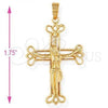 Oro Laminado Religious Pendant, Gold Filled Style Golden Finish, 5.188.021