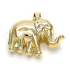 Oro Laminado Fancy Pendant, Gold Filled Style Elephant Design, Polished, Golden Finish, 05.178.0003