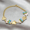 Stainless Steel Fancy Bracelet, Butterfly Design, Polished, Golden Finish, 03.63.22116.08