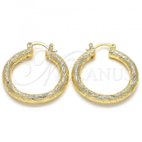 Oro Laminado Medium Hoop, Gold Filled Style Matte Finish, Golden Finish, 02.170.0232.30