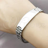 Stainless Steel Solid Bracelet, Polished, Steel Finish, 03.114.0236.08