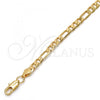 Gold Tone Basic Necklace, Figaro Design, Polished, Golden Finish, 04.242.0017.30GT