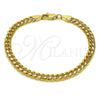 Oro Laminado Basic Bracelet, Gold Filled Style Miami Cuban Design, Polished, Golden Finish, 5.223.012.07
