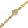 Oro Laminado Fancy Bracelet, Gold Filled Style with White Cubic Zirconia, Polished, Golden Finish, 03.205.0036.07