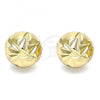 Oro Laminado Stud Earring, Gold Filled Style Diamond Cutting Finish, Golden Finish, 02.100.0117.1