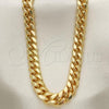 Oro Laminado Basic Necklace, Gold Filled Style Miami Cuban Design, Polished, Golden Finish, 5.223.010.22