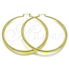 Oro Laminado Extra Large Hoop, Gold Filled Style Hollow Design, Diamond Cutting Finish, Golden Finish, 02.213.0440.70
