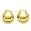 Oro Laminado Small Hoop, Gold Filled Style Hollow Design, Polished, Golden Finish, 02.163.0166.20