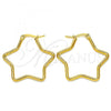 Stainless Steel Medium Hoop, Star Design, Polished, Golden Finish, 02.356.0005.35