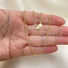Oro Laminado Basic Necklace, Gold Filled Style Rolo Design, Polished, Golden Finish, 5.223.023.20