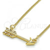 Oro Laminado Pendant Necklace, Gold Filled Style with White Micro Pave, Polished, Golden Finish, 04.156.0161.18