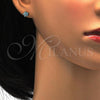 Stainless Steel Stud Earring, Star Design, with Aqua Blue Crystal, Polished, Golden Finish, 02.271.0021.8