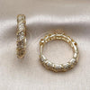 Oro Laminado Huggie Hoop, Gold Filled Style with White Micro Pave, Polished, Golden Finish, 02.283.0240.25
