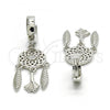 Sterling Silver Long Earring, with White Cubic Zirconia, Polished, Rhodium Finish, 02.186.0165.1