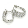 Rhodium Plated Huggie Hoop, with White Cubic Zirconia, Polished, Rhodium Finish, 02.267.0054.15