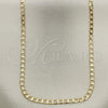 Oro Laminado Basic Necklace, Gold Filled Style Curb Design, Polished, Golden Finish, 5.222.007.20