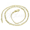 Oro Laminado Basic Necklace, Gold Filled Style Figaro Design, Polished, Golden Finish, 04.213.0240.16