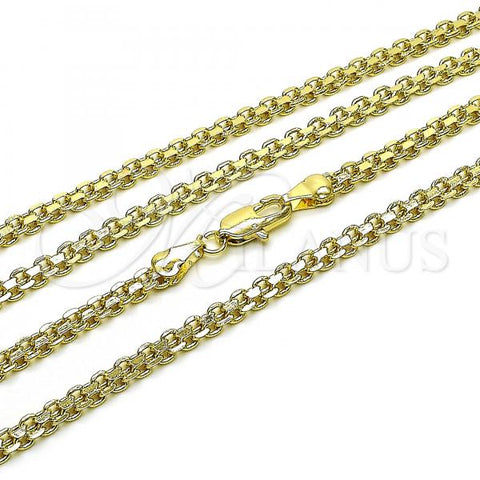 Oro Laminado Basic Necklace, Gold Filled Style Bismark Design, Polished, Golden Finish, 04.213.0263.20