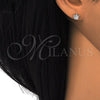 Sterling Silver Stud Earring, Crown Design, with White Cubic Zirconia, Polished,, 02.285.0066
