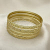 Gold Plated Dozen Bangle, Diamond Cutting Finish, Golden Finish, 03.08.0142.06