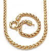 Oro Laminado Necklace and Bracelet, Gold Filled Style Rat Tail and Greek Key Design, Polished, Golden Finish, 06.179.0005