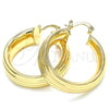 Oro Laminado Medium Hoop, Gold Filled Style Hollow Design, Polished, Golden Finish, 02.170.0236.35